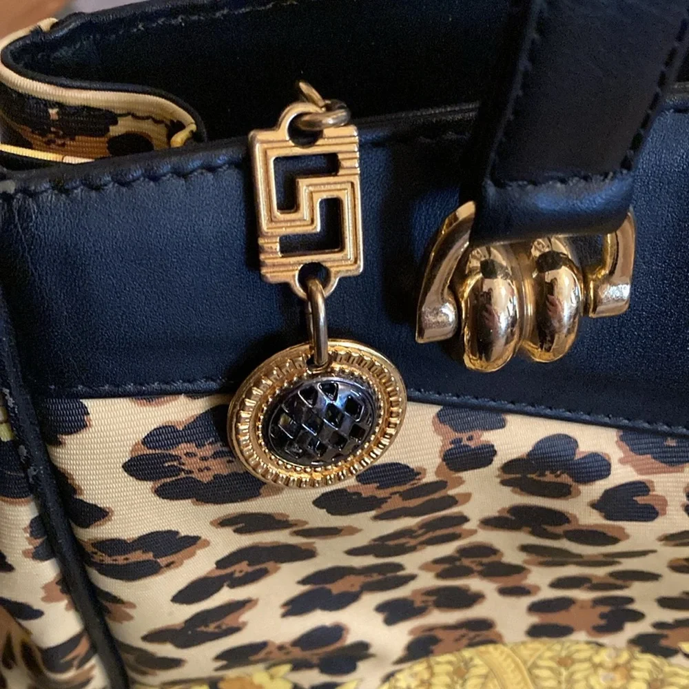 Versace Gianni Versace Leopard/Barocco Gold Crown Bag/Tote Vintage & Rare EUC